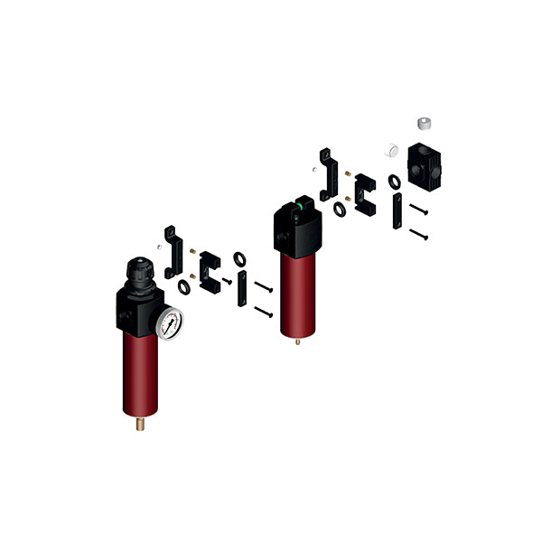 E/32-C - Gruppo - Filtro regolatore + Microfiltro disoleatore + Flangia prelievo aria della serie E-TECH - 2 Staffe - Ani - AH117308 E/32-C - Gruppo - Filtro regolatore + Microfiltro disoleatore + Flangia prelievo aria della serie E-TECH - 2 Staffe - Ani - AH117308
